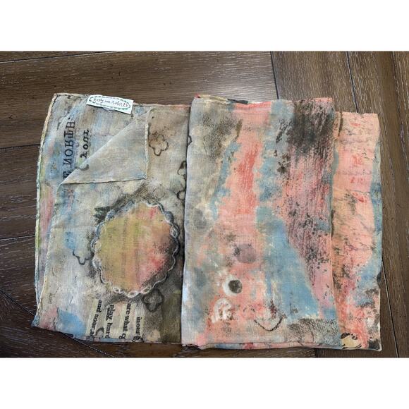 VGUC Kelly Rae Roberts "Follow Your True North" Scarf 25x33 Large Watercolor - Picture 5 of 8